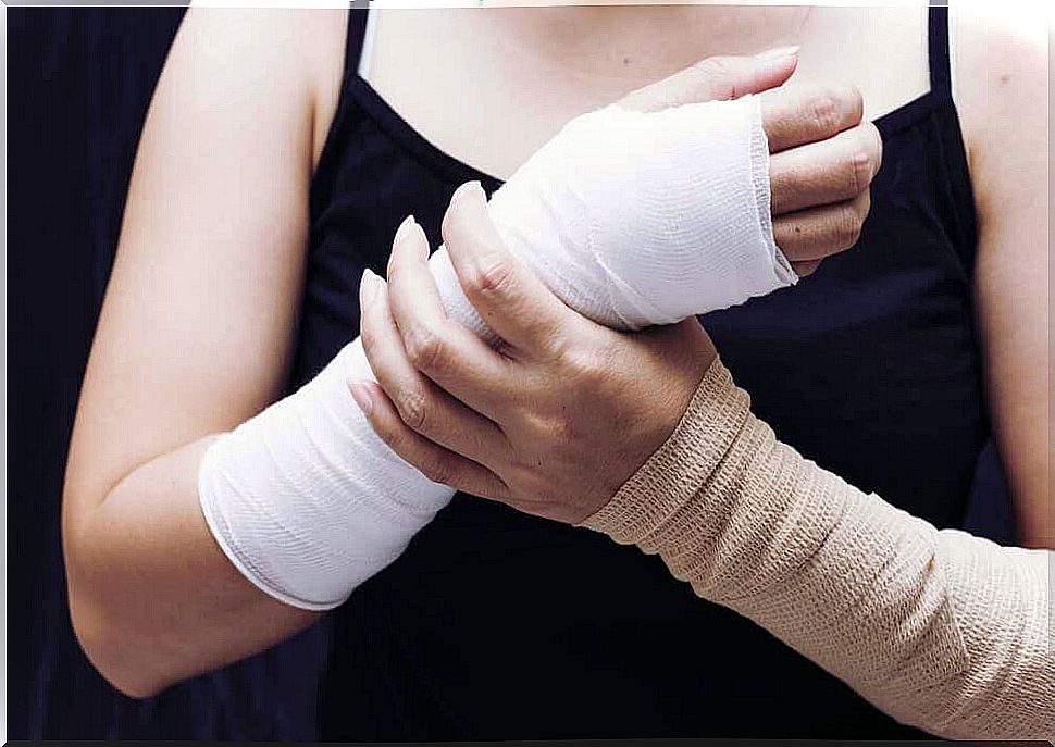 Hand in bandage