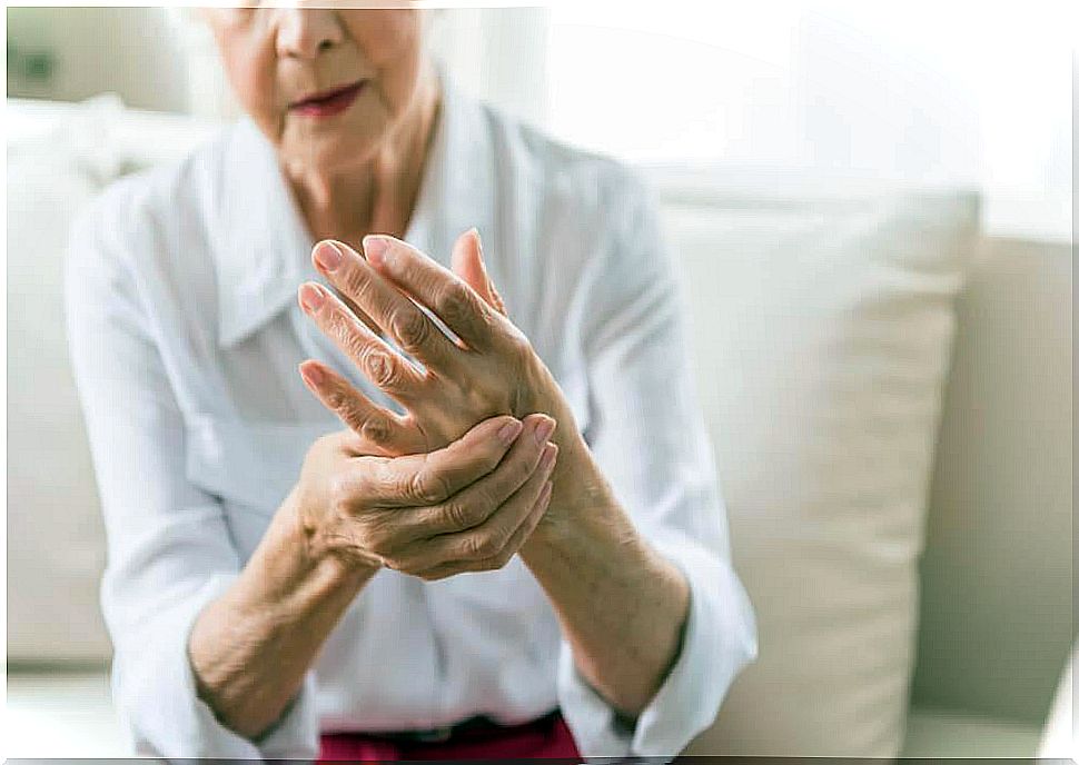 elderly woman with arthritis