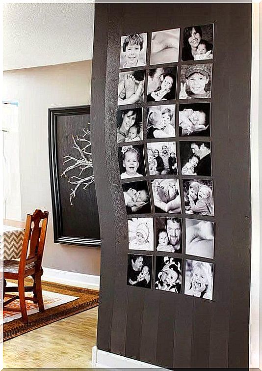 Artistic room divider with photos